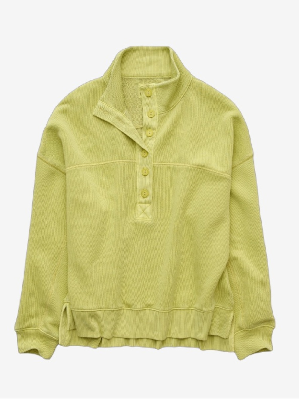 American Eagle Outfitters Henley Sweatshirt Citron